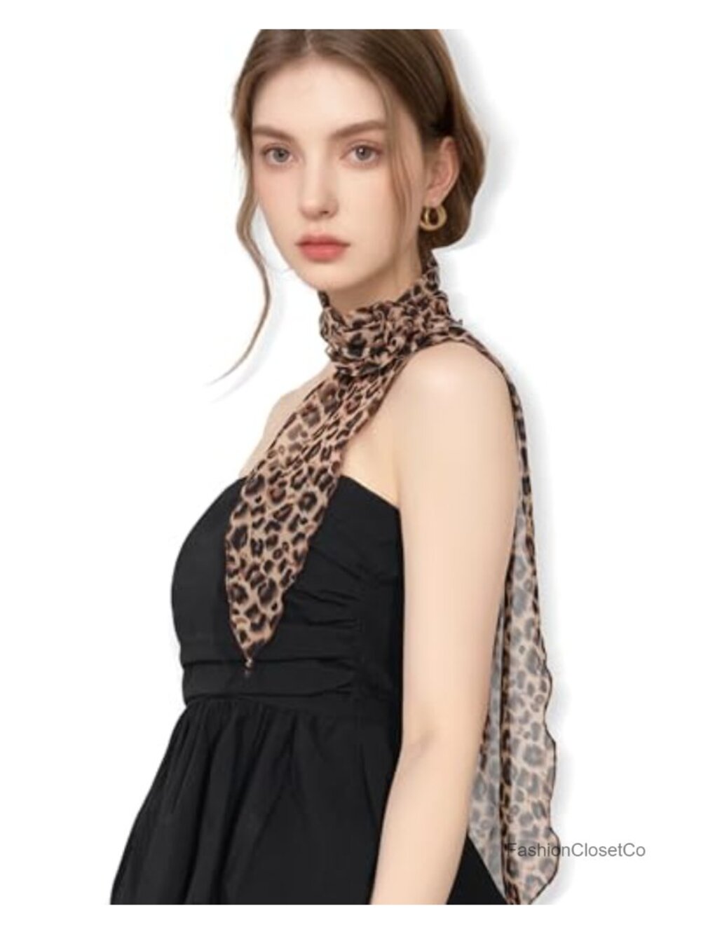 Chiffon Scarf Women Removable Flower Neck Scarf Headband Lightweight